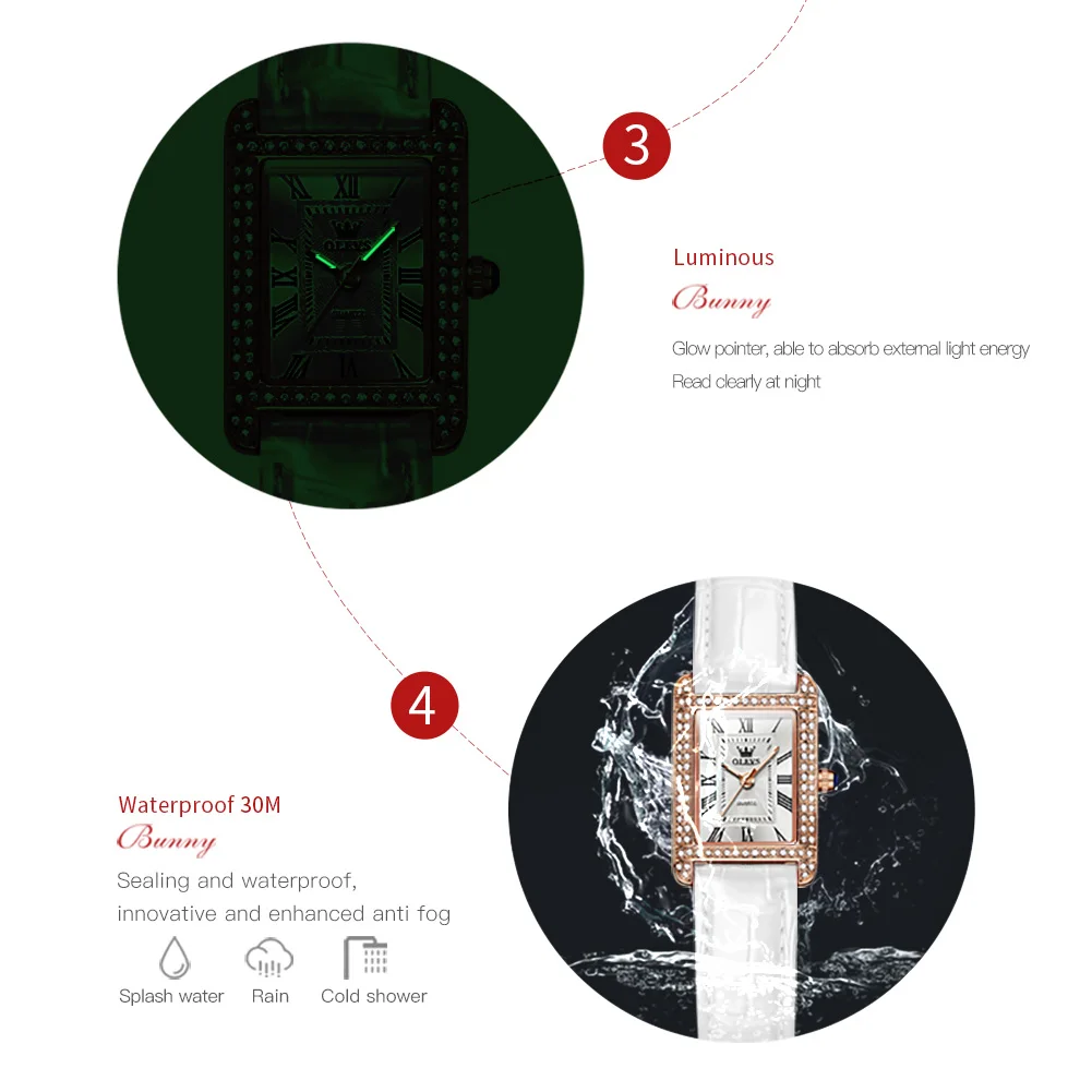 ساعة كوارتز نسائية أوليبس ، مرصعة بالماس ،