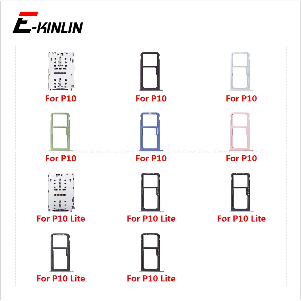 Sim Card Tray Micro SD Connector Adapter Reader For HuaWei P10 Lite WAS-LX1 LX1A LX2 LX2J LX3 L03T Socket Holder Slot Container