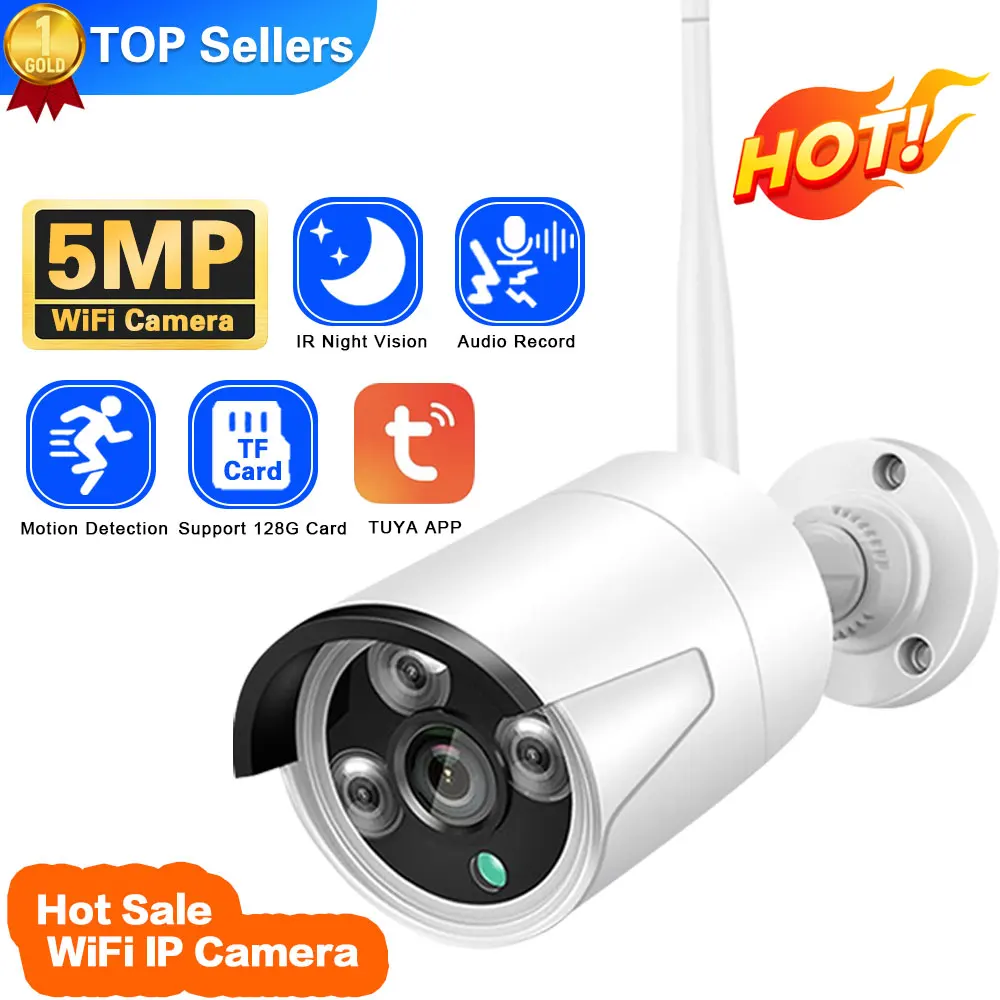 

5MP Wifi Camera IP Outdoor Ai Human Detect Audio HD IP Camera Infrared Night Vision Security CCTV Camera P2P Tuya Smart Life