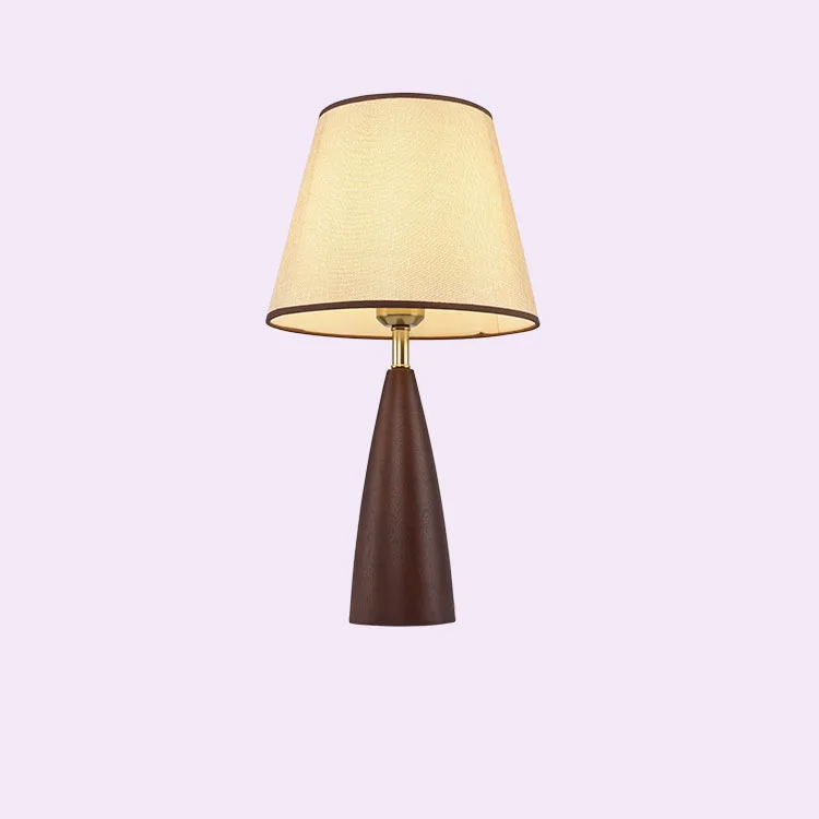 

Medieval style, solid wood desk lamp, simple and light luxury bedroom bedside study hotel room