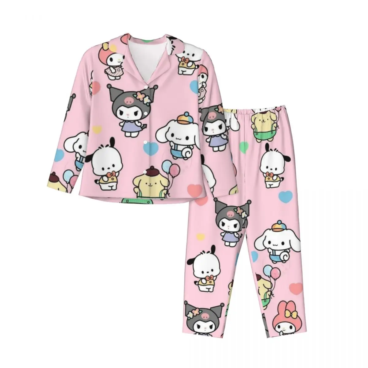 

Sanrio Kuromi Women Pajamas 2 Pieces Set Loungewear pyjama pour femme