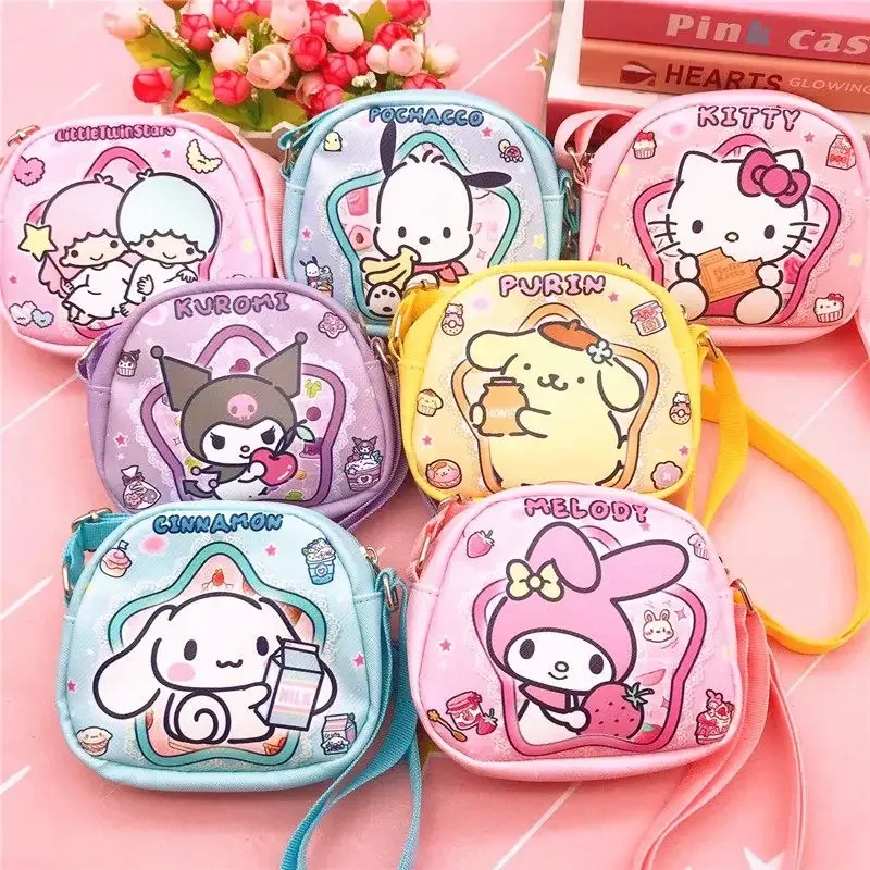 

Kawaii Sanrio crossbody bag with good looks Hello Kitty Melody Kuromi Cinnamorll anime cartoon cute innovation coin purse gift