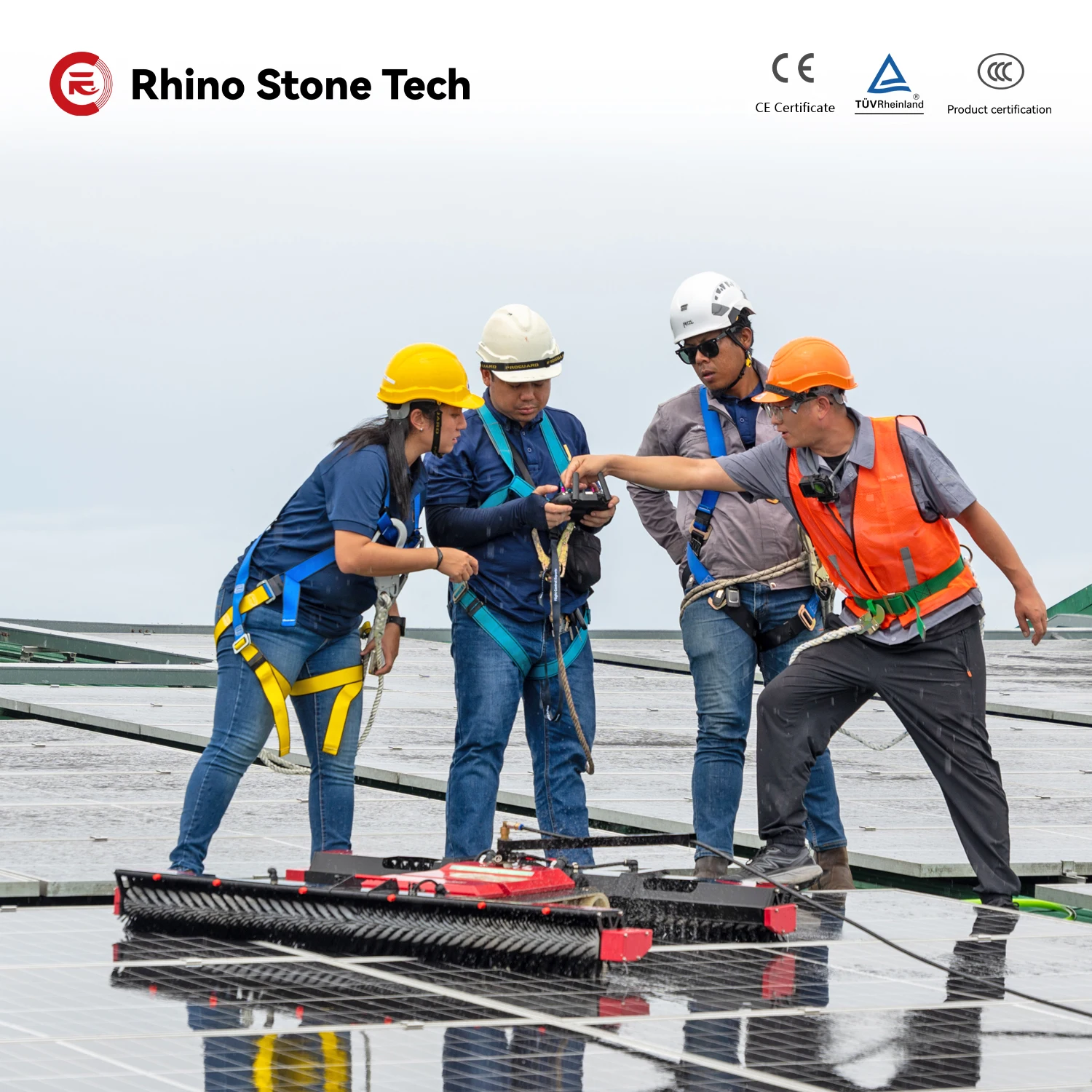 High-Efficiency Solar Panel Cleaning Robot Remote Control PV Panel Cleaning Machine for Commercial and Industrial Solar Farm view 2