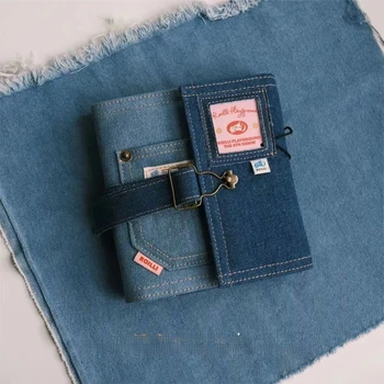 Süßes Jean Typ lose Blätter A7 Binder Journal Notizbuch Tagebuch Cover Ring Planer Organizer Mädchen Geschenke handgefertigt