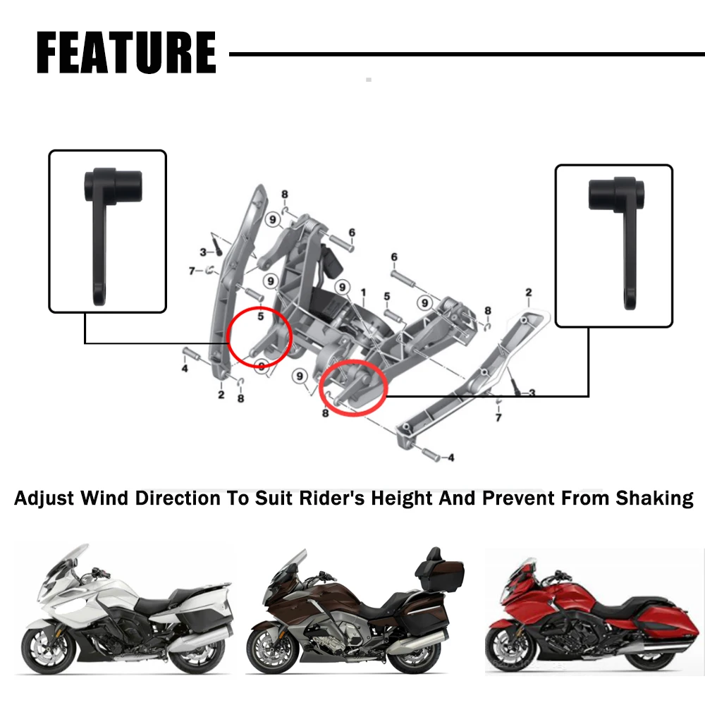 K 1600GTL Motorcycle Windscreen Lifting Rising Holder Bracket Kits For BMW K1600 GT GTL Bagger B GA R1200RT Windshield Mount view 3