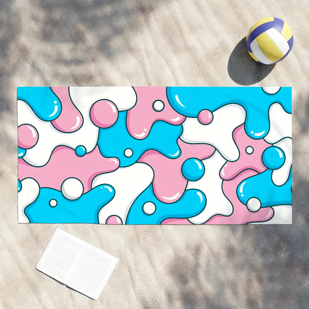 Art Liquid Drip Simple Towel Soft Lightweight Anti-Sand Large Beach Towel Quick-Drying Bath Sports Family