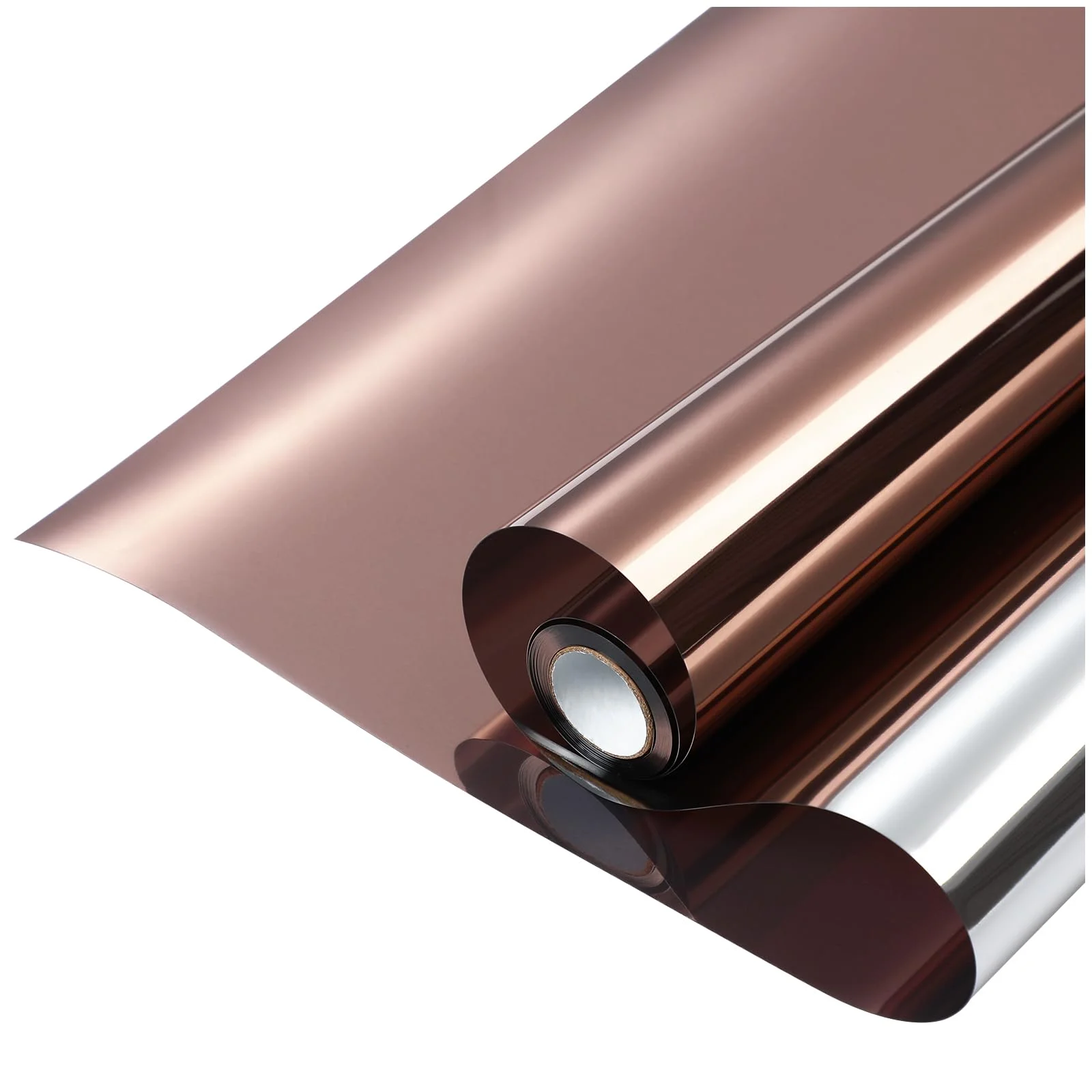Brown Static cling One Way Mirror Window Film Solar Tint Privacy Glass Sticker with Silver Back Anti UV Heat Insulation