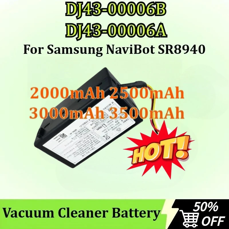 New for Samsung NaviBot SR8940 Vacuum Cleaner Sweeping Machine 2000-3500mAh 14.4V DJ43-00006A DJ43-00006B Rechargeable Battery