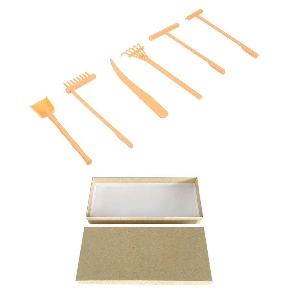 Set di rastrelli per sabbia Zen Kit di rastrelli da giardino Strumento Pianta da scrivania Accessori decorativi Decorazione da tavolo in plastica Forniture Piante