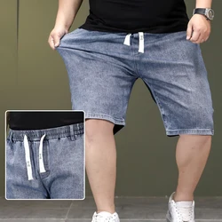 Elastic Waist Oversized Denim Shorts For Men Plus Size 5XL 6XL 7XL Shorts Pants Half Cut Jeans High Quality Brand Male