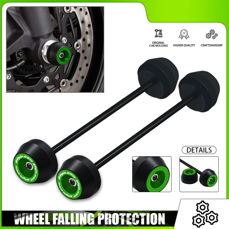 

NEW NINJA Front & Rear Wheel Axle Fork Crash Sliders Pad For ninja650 2006-2015 ninja1000 2011-2024 Motorcycle Wheel Protector