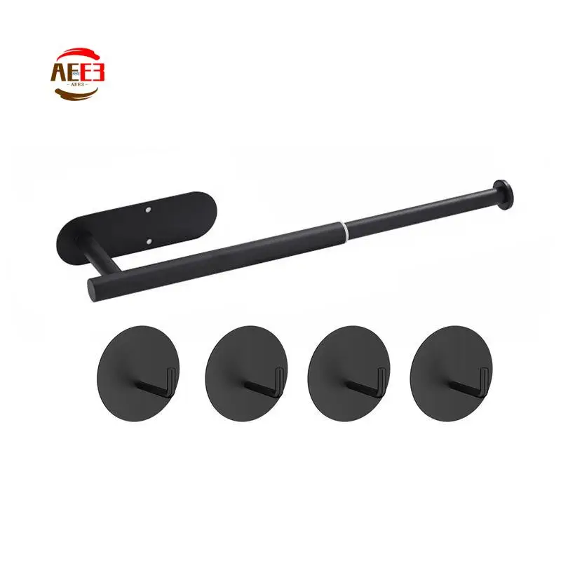 AEE3-Towel Rail No Drilling Extendable Towel Rail For Gluing For Bathroom And Kitchen, Tea Towel Holder On Wall