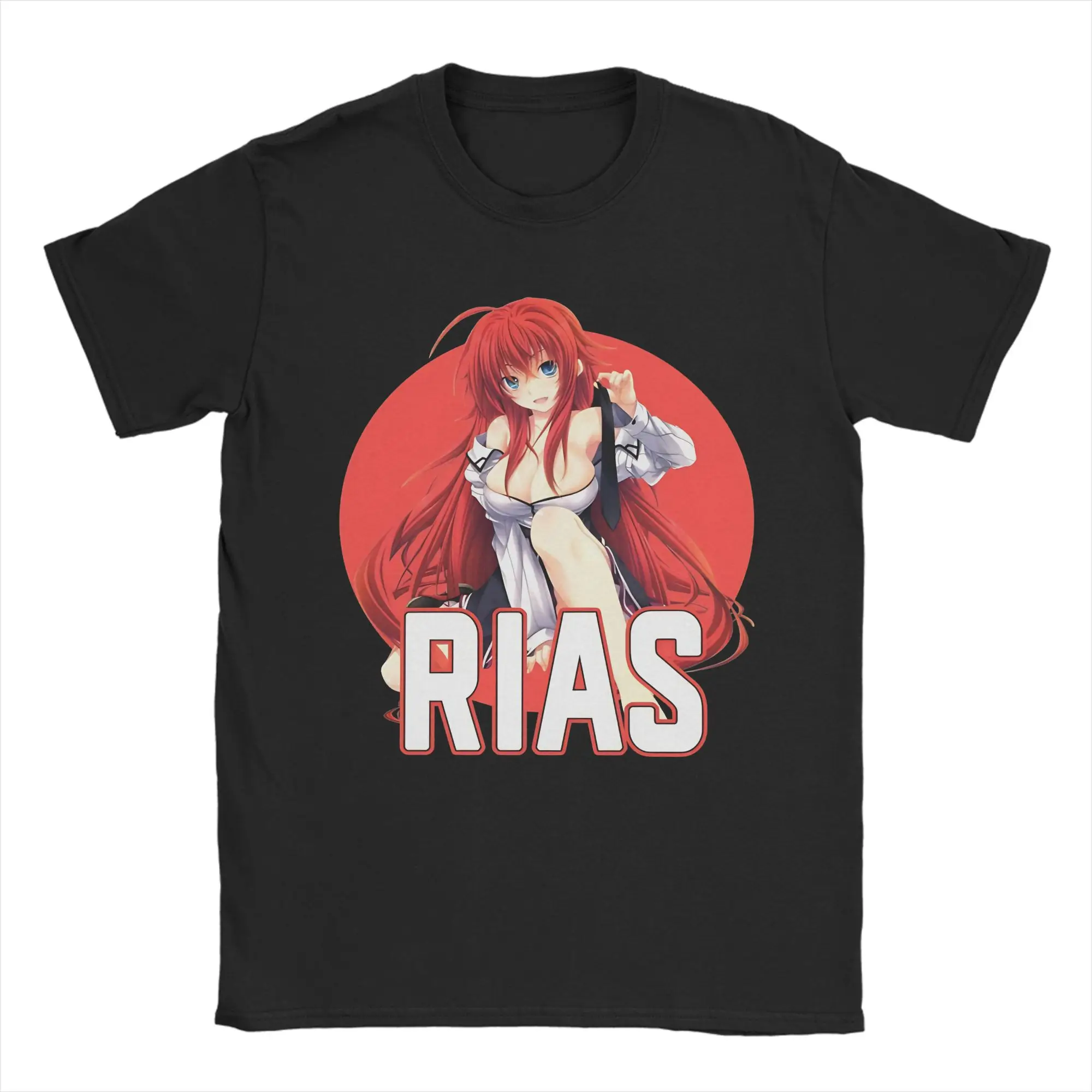 

Vintage High School DxD Rias Gremory Sexy T-Shirt Men's Round Neck Short Sleeve Top Tee 100%Cotton Summer Clothes