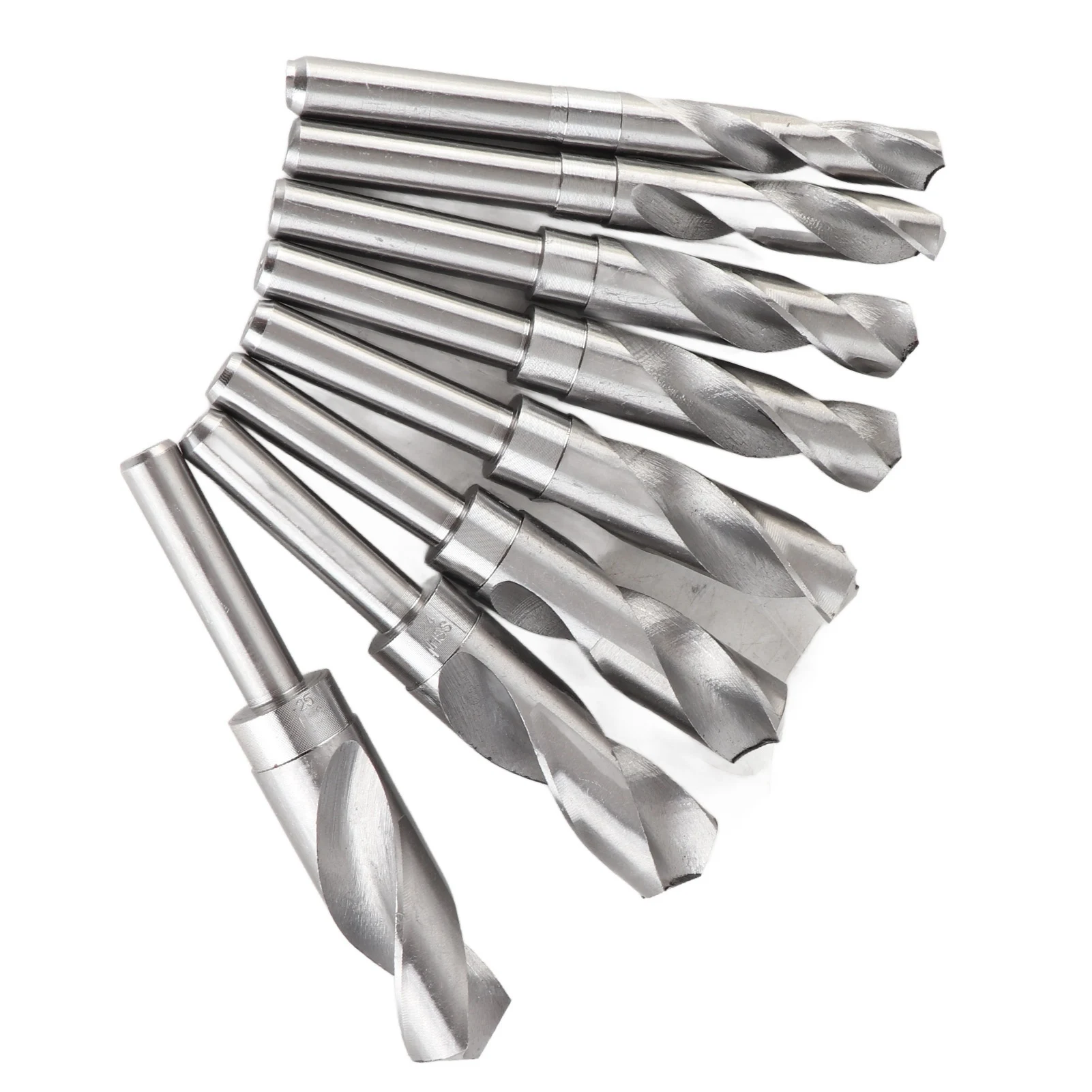 

8Pcs White High Carbon Steel Twist Drill Bit Set Large Heat Treated Industrial Accessories