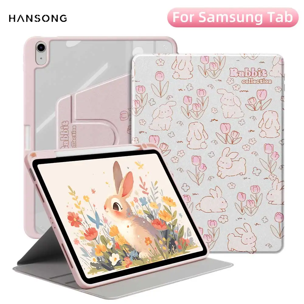 

With Pencil Holder Case for Samsung Galaxy Tab A9 Plus Cover Galaxy Tab S10 S7 S9 FE S8 plus 12.4 13.1 S9 11 10.9 A8 8.7 Cases