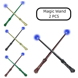 2 PCS Light Up Wizard Wands Illuminating Sound Magic Wands for Girls Boys Gifts Halloween Cosplay Birthday Props Theme Party