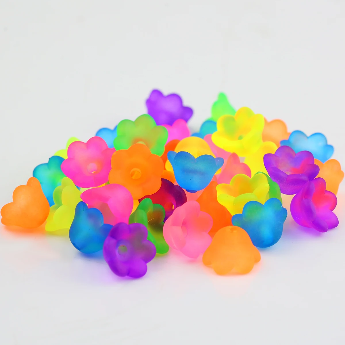 12mm Acrylic Jelly Flower Beads Assorted Colors Handmade DIY Jewelry Making Loose Bead Pendants Bracelets Necklaces Accessories