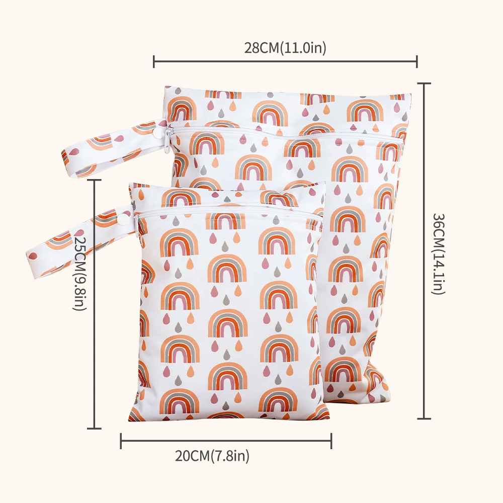 HappyFlute-Capa De Fralda Reutilizável, Wetbag De Grande Capacidade, Design Do Punho, Impermeável, Novo, 2Pcs Set