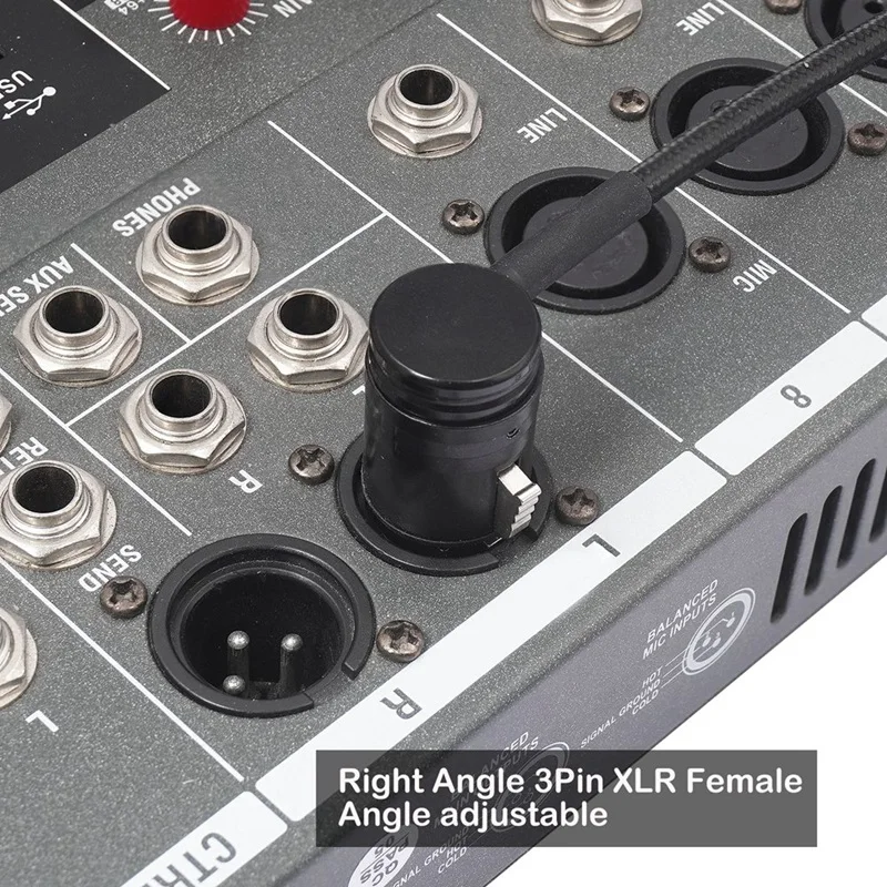 Male & Female Compact XLR Microphone Solder Adapter Adjustable 90° Right Angle 3Pin XLR Solder Connector 3 PIN XLR Ends-ABVK