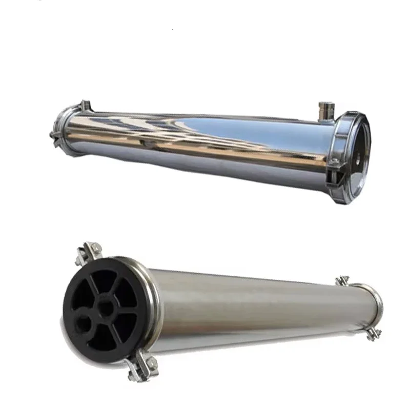 SS304 316 Seamless Stainless Steel Reverse Osmosis Membrane Housing for Sewage Treatment Plant Water Filter Parts 4021 4040