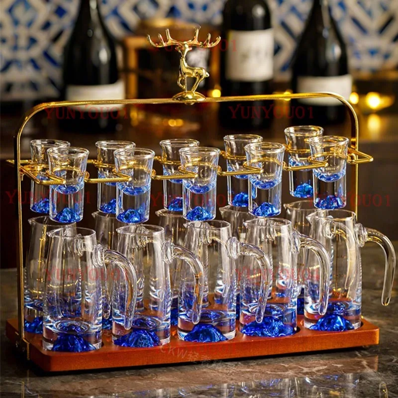 

Gold Foil High-end Wine Dispenser Baijiu Cup Set Wine Set High-end Small Wine Glass Pot Storage Rack