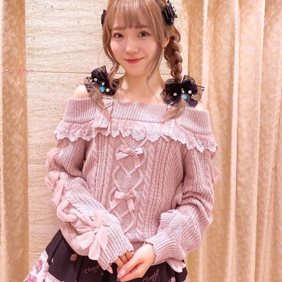 

NIGGEEY Japanese Outwear Cute Pink Off Shoulder Sweater Women Sweet Girl Strap Lace Knitted Top One-shoulder Sweater Slim