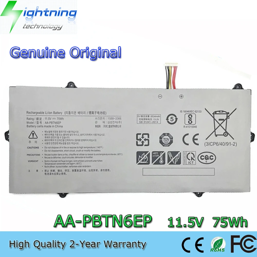 New Genuine Original AA-PBTN6EP 11.5V 75Wh Laptop Battery for Samsung Notebook 9 NP900X5T-X01US 900X5T-X01 900X5T-X78L 2018