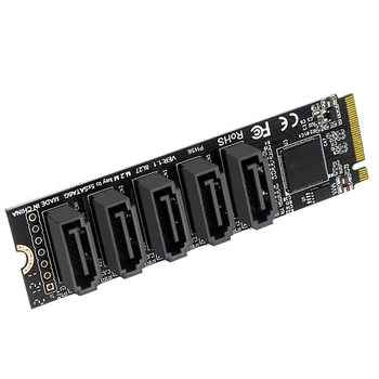 Tarjeta de expansión M.2 M-Key PCI Express a SATA 3,0, compatible con OS/Windows/Linux, adaptador de tarjeta de expansión compatible con función PM 1