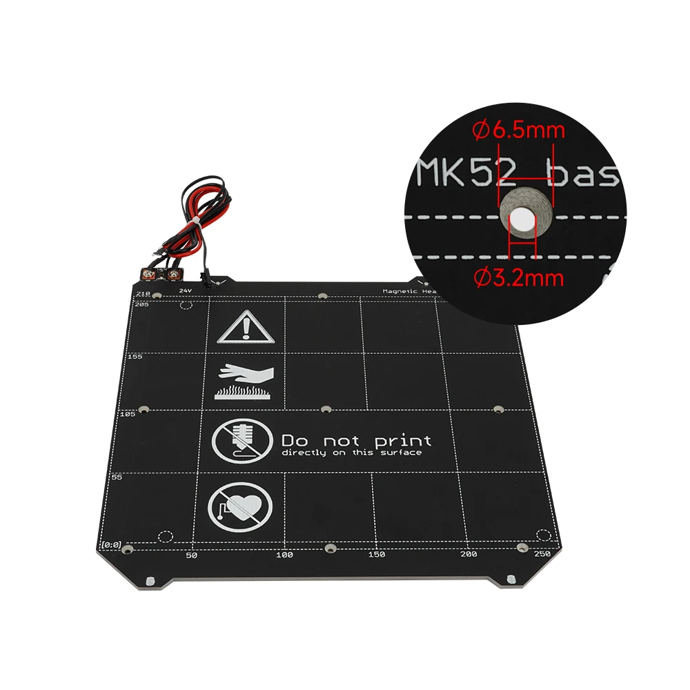 Prusa i3 mk3s/mk3/mk3s 3Dプリンター用加熱ベッドmk52, 24vマグネット