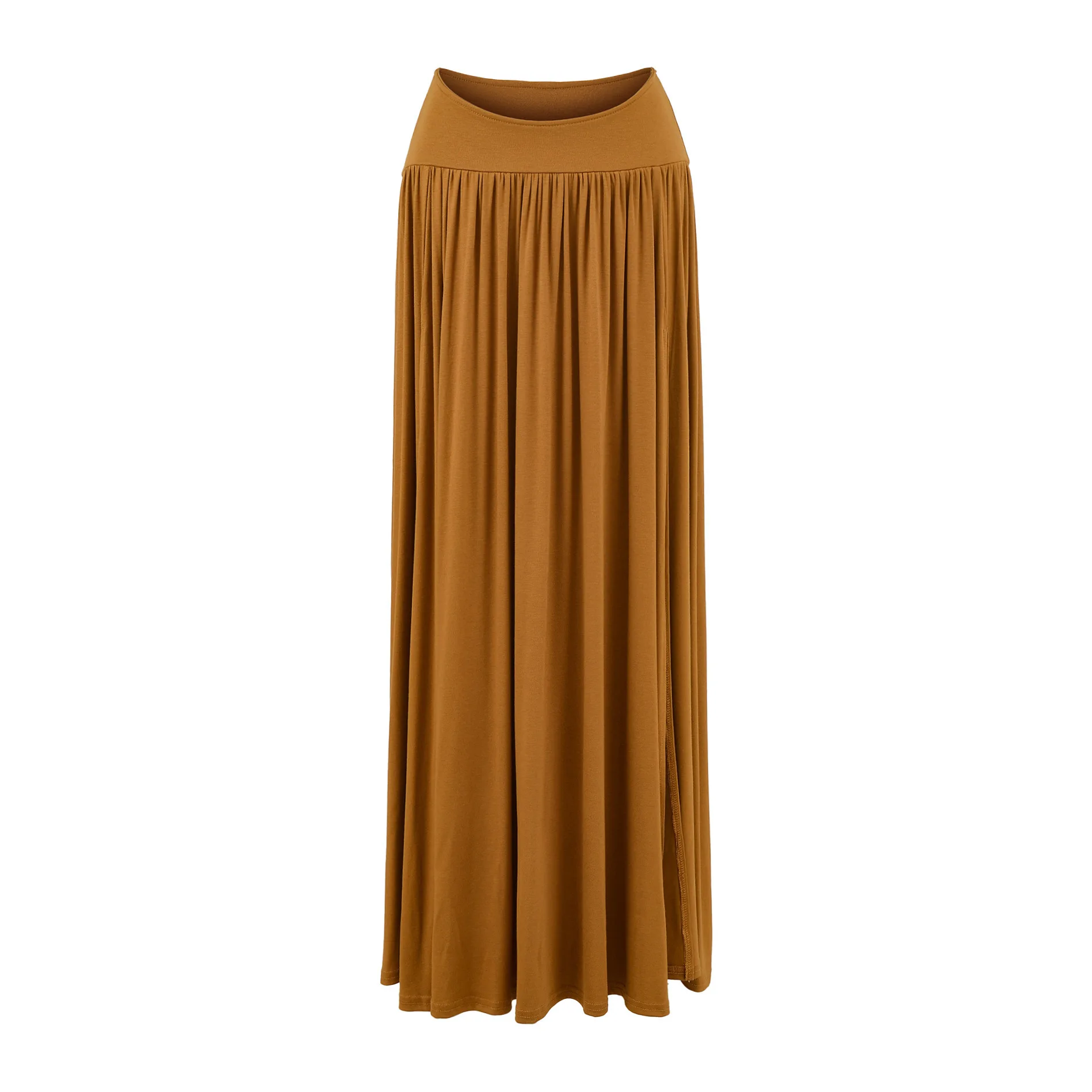 

Sexy Hot Girl Pleated Solid Color Long Skirt Women Autumn New Large Hem Draped Umbrella Fashion Casaul Long Skirt Elegant EV34