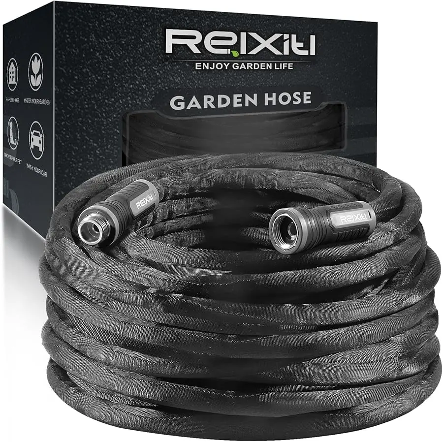 

Non-Expanding Garden Hose 75FT – Flexible, Burst-Resistant, Anti-Kink, Lightweight & Durable for Outdoor Use(Black)