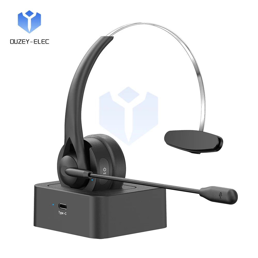 Bluetooth 5.4 Wireless Headset Adjustable Microphone Noise Canceling Headset Call Center Headset For Mobile Phones Wireless Char