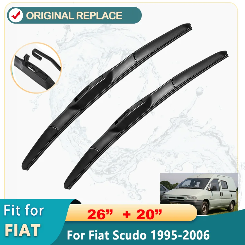 

Car Wiper Blade Front Window Windshield Rubber Silicon Refill Wiper For Fiat Scudo 1995-2006 LHD RHD 26"+20" Auto Accessories