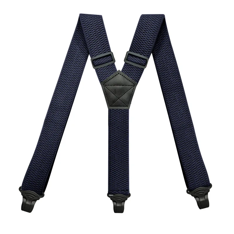 Robuste Hosenträger für Männer, Arbeit im Freien, 3,8 cm/1,5 Zoll, Y-Rücken, 3 Kunststoff-Clips, verstellbare elastische Hosenträger, Riemen, Gürtel – Detail 6
