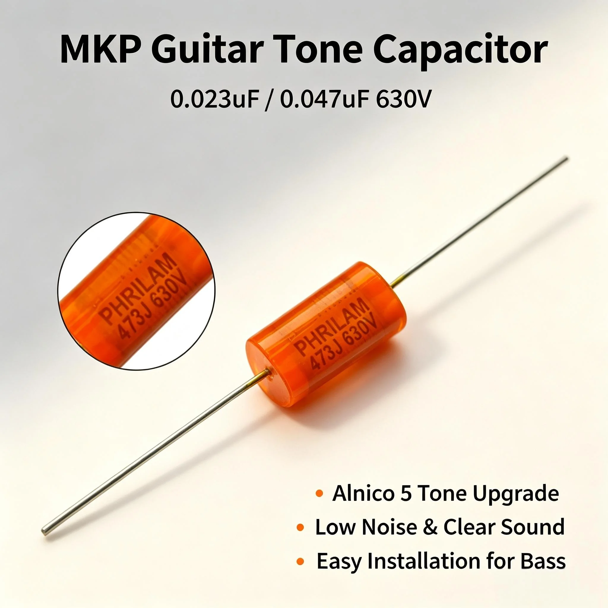 RUKOVA 2pcs Guitar MKP Capacitors Metallized Polyester Film Capacitors 0.023uF/0.047uF 630V