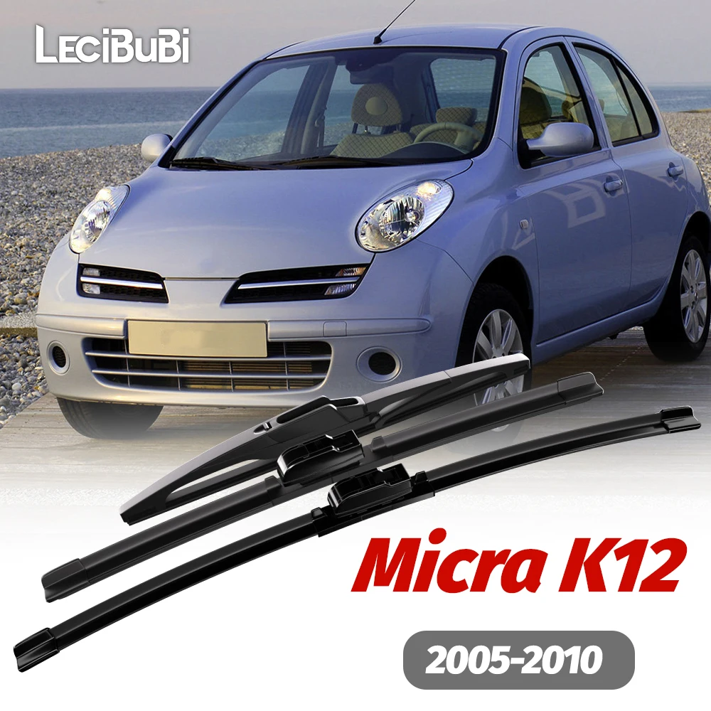 1 Juego de limpiaparabrisas delantero y trasero, limpiaparabrisas para Nissan Micra K12 2005-2010 2006 2007 2008 2009, accesorios