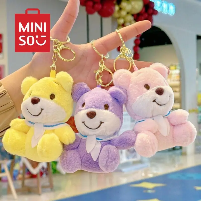 

Kawaii MINISO Anime New Cute and Super Cute Little Bear Pendant Toy Doll Cartoon Girl Heart Bag Pendant Keychain Pendant Doll