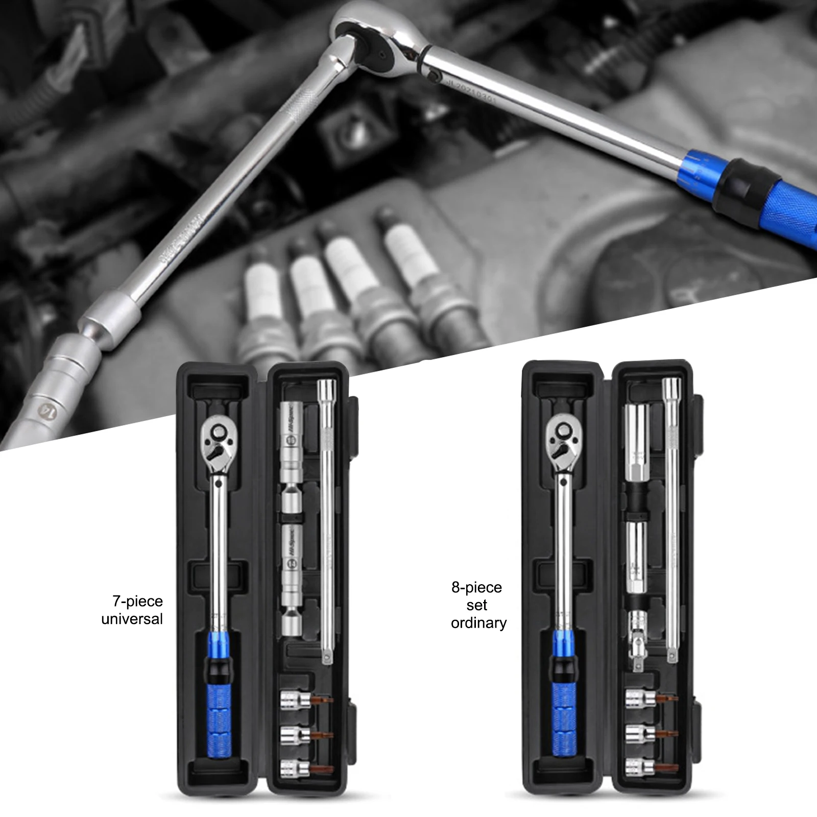 

7/8 Pcs Torque Wrench 10-60Nm Spark Plug Socket 3.8''Ultra-thin Magnetic Car Special Removal Tools Mechanical Workshop Tools