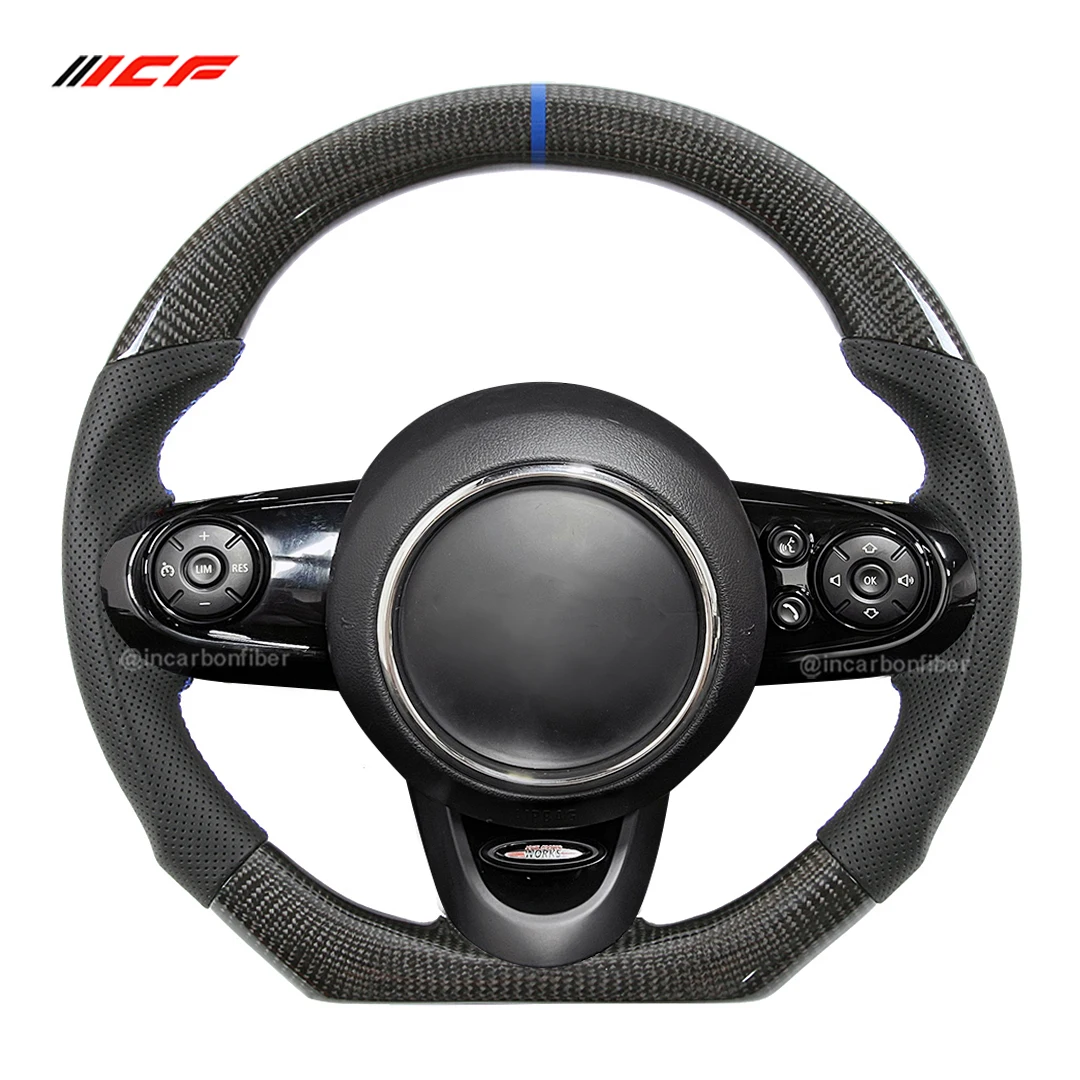 Real Carbon Fiber steering wheel For Mini R59 R60 R61 F55 F56 Cooper Club-man Country-man Road-ster JC-W