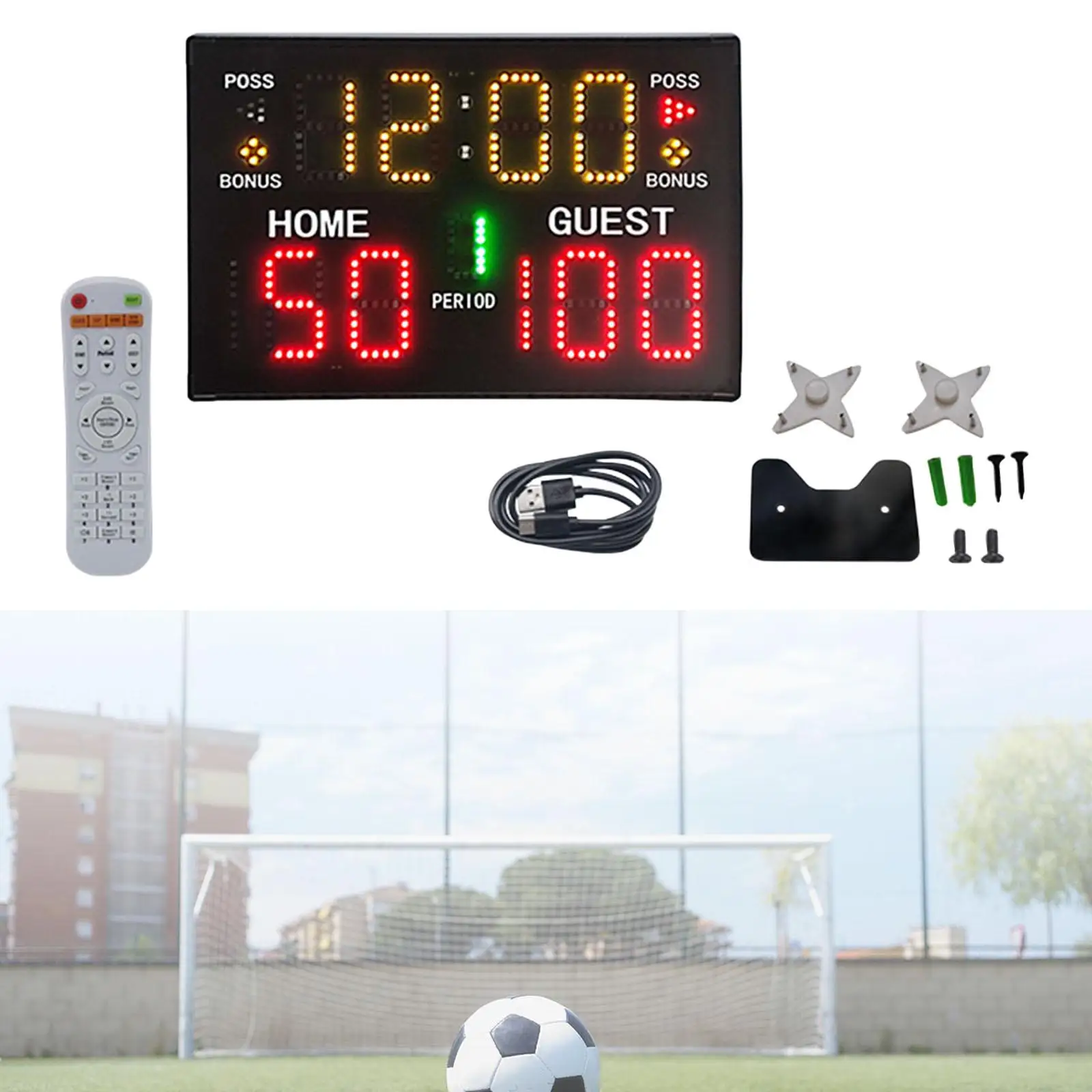 

Tabletop Digital Scoreboard Score Keeper Wall Hanging Portable for Basketball