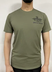 Summer  SPECIAL RECORD Outdoor Sports ROKMC Marine Corps T-shirt Pure Cotton Short Sleeve