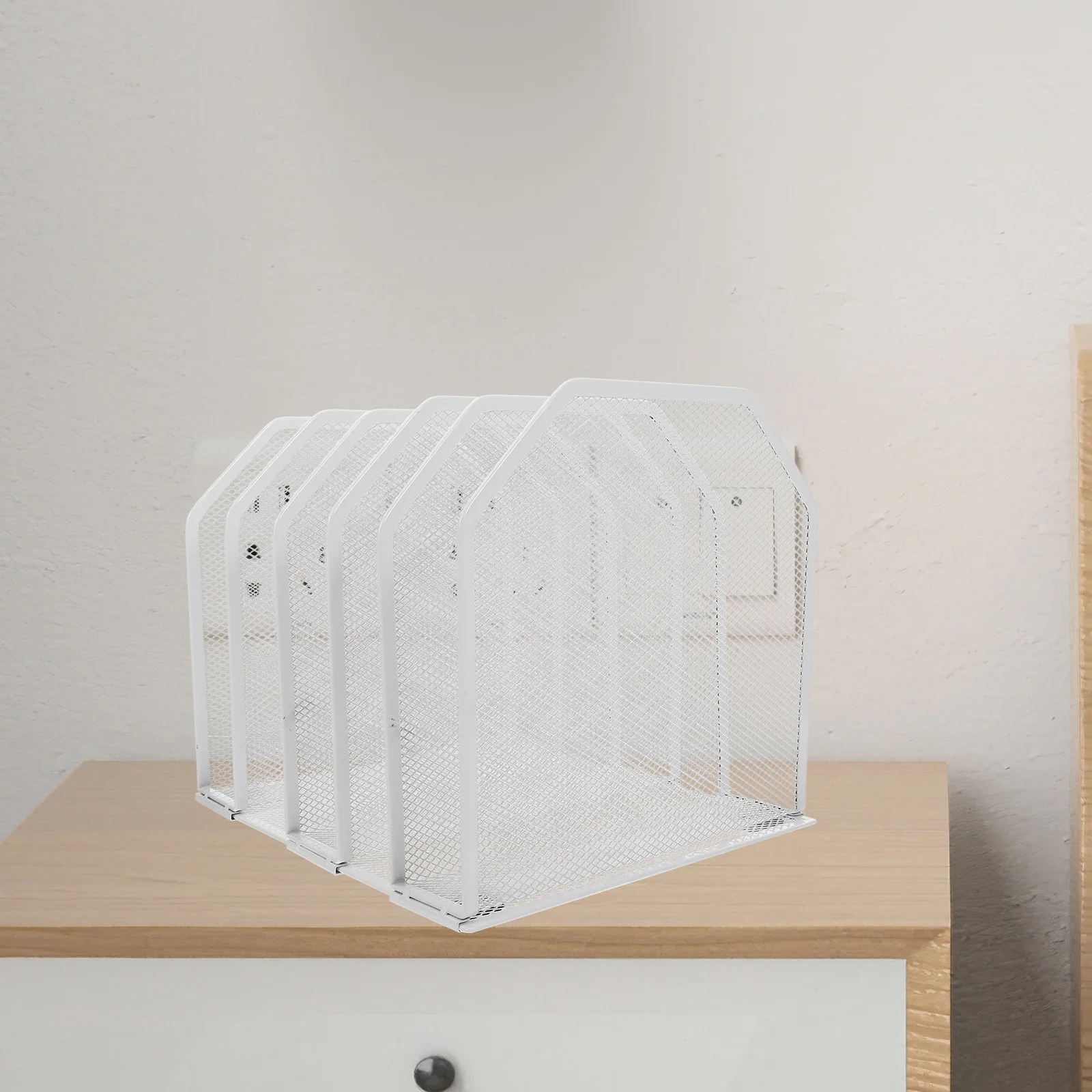 Metal Desktop Organizer 5-Section Detachable File Holder Vertical Document Storage For Office Home Workspace Upright File
