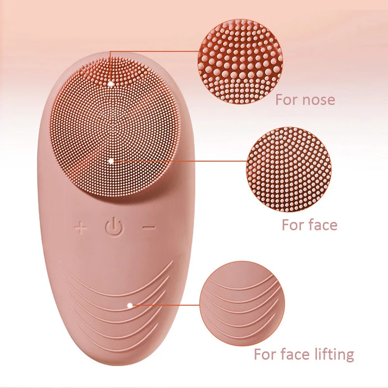 Wholesale Custom Waterproof Facial Brush Silicon Vibrating Ultrasonic Facial Cleansing For Homeuse delicate appearance