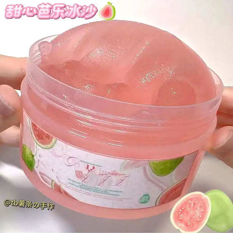 Guava Smoothie Slime Super Soft Stress Relief Bubble Clay Black Pepper Mashed Potato Slime Sensory Fidget Toys view 2