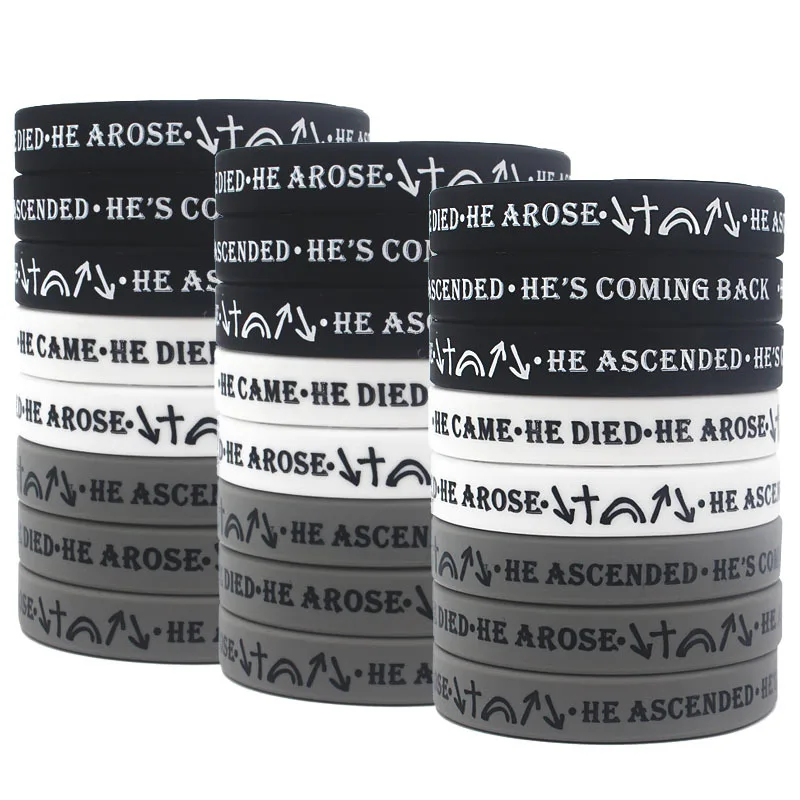 3Pcs Bible Verses Bracelets Motivational Christian Rubber Bracelets Faith Hope Wristbands Bracelets for Men Women Teens