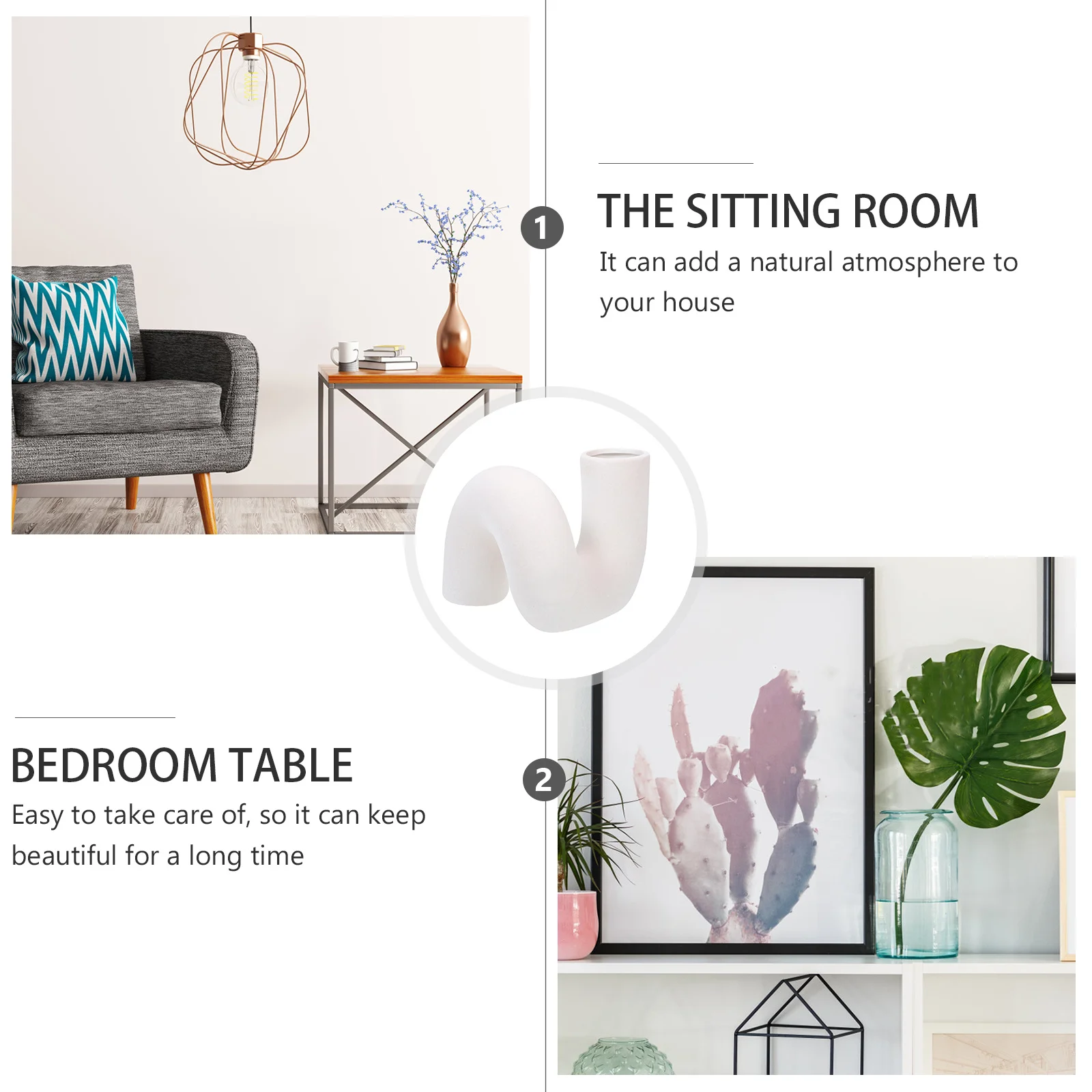 

Creative Twist-Shaped Ceramic Vase Dried Flower Arrangement Modern Home Decor Artistic Easy Clean Long-Lasting