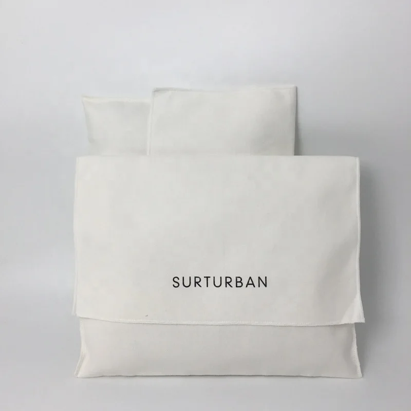 Custom white pouch envelope canvas fabric dust bag wholesale custom ring pouch packaging for earring