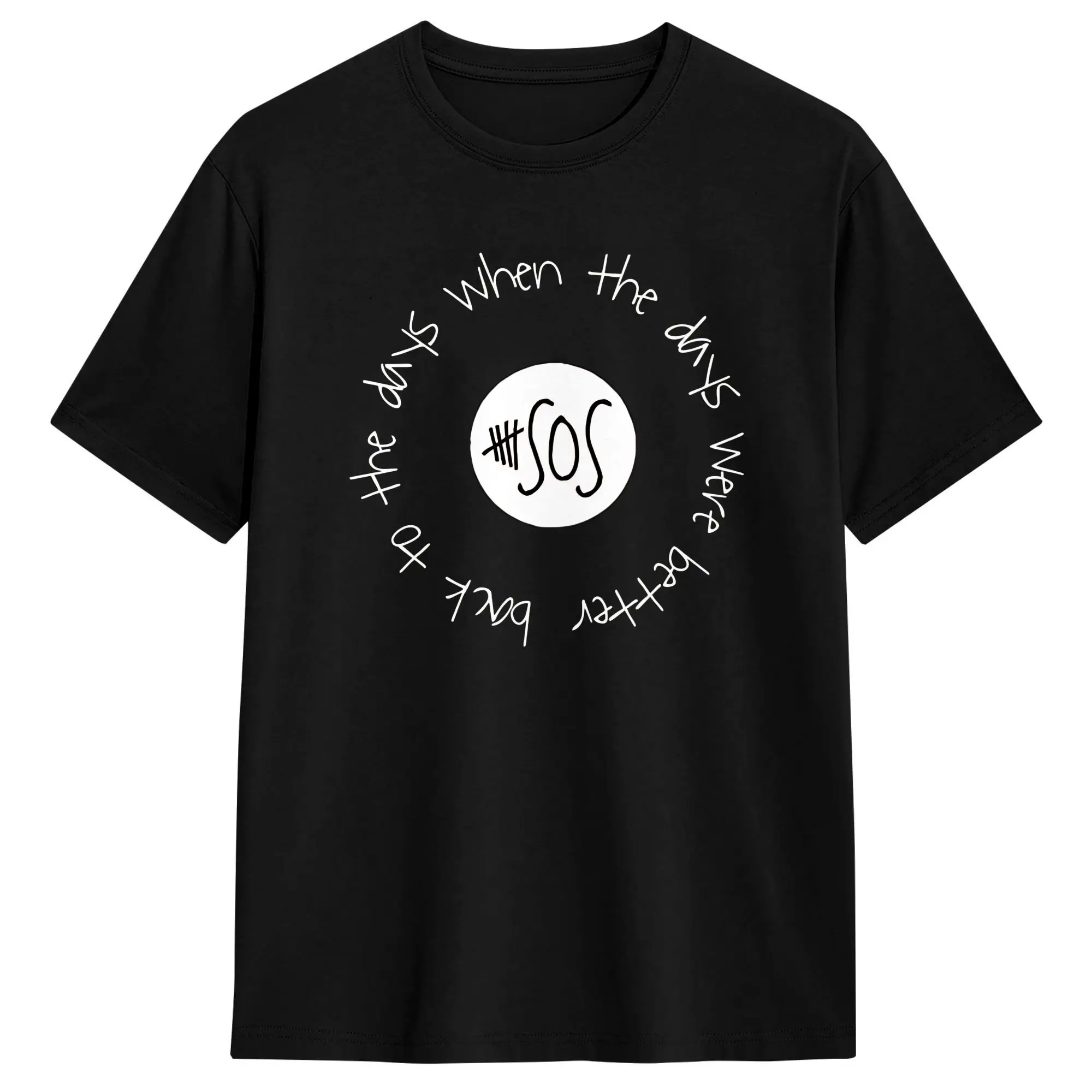 Casual 5 S-Seconds of S-Summer Band T Shirt Men's Round Neck Short Sleeve Clothes Music Tour  Cotton Summer Top Tee