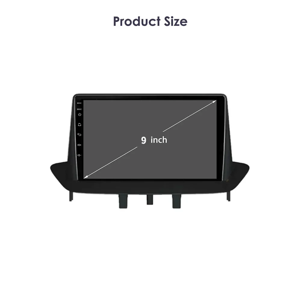 Radio Multimedia con GPS para coche, reproductor Multimedia con Android, Carplay, WIFI, 2 Din, para Renault Megane 3 años 2008 a 2014