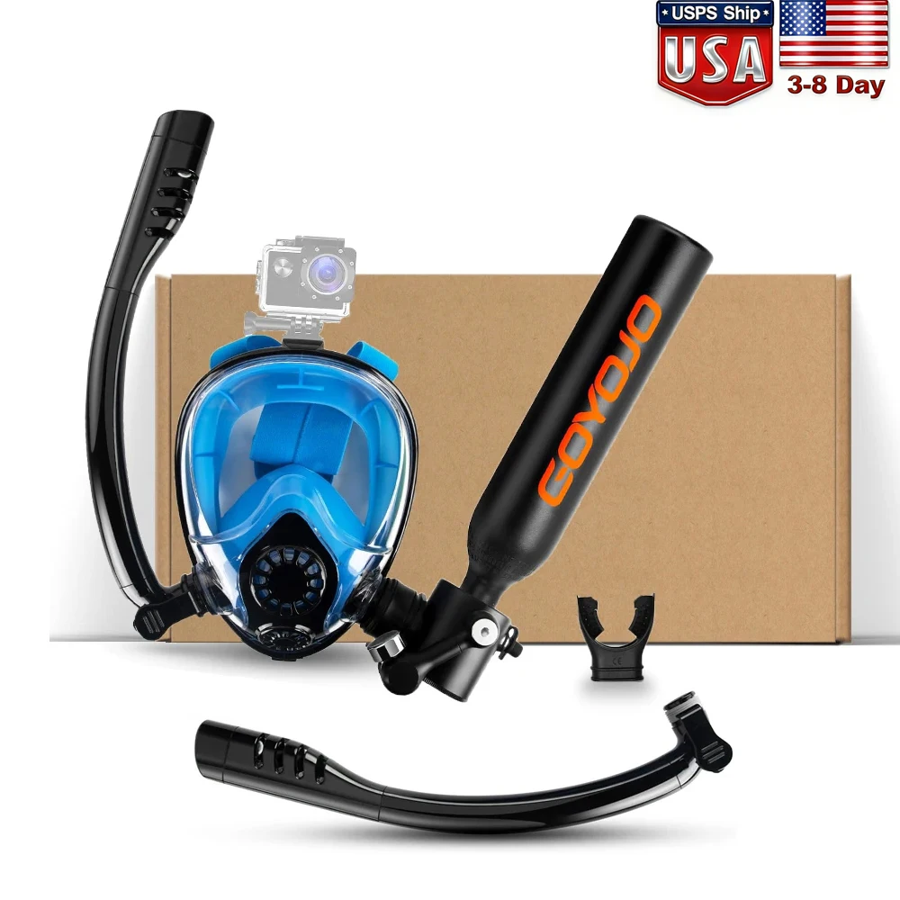 

GOYOJO Mini Scuba Tank 0.5L, Portable Diving Lung Air Tank with DOT Certified, Refillable Emergency Backup Pony Bottle